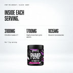 Warrior Pump Pre-Workout Powder, Blazin' Berry: macro callout