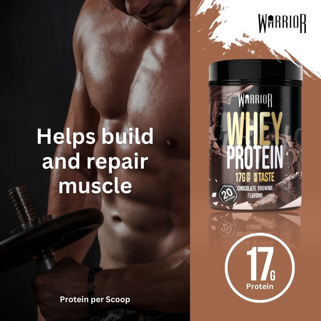 Warrior Whey Protein Powder – 500g | High Protein Shake for Muscle, Recovery & Lean Gains UK