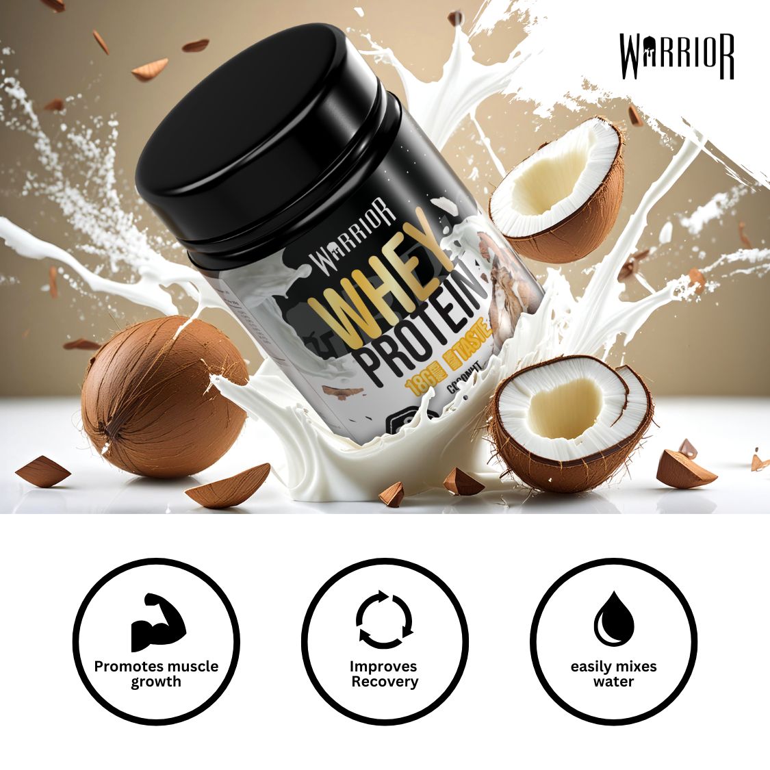 Warrior Whey Protein Powder – 500g | High Protein Shake for Muscle, Recovery & Lean Gains UK