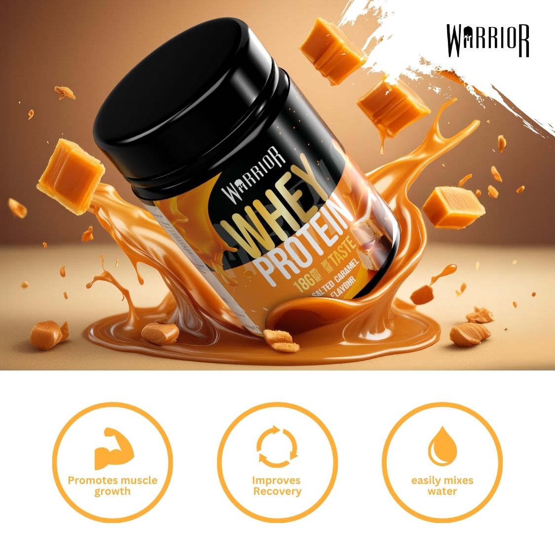 Warrior Whey Protein Powder – 500g | High Protein Shake for Muscle, Recovery & Lean Gains UK