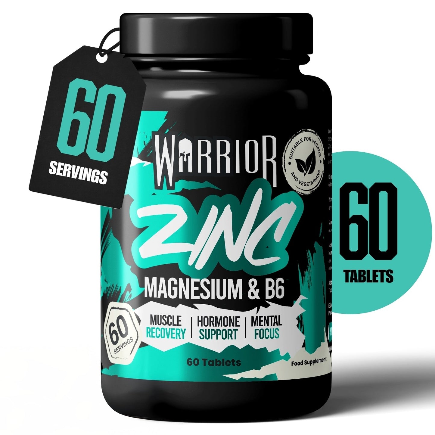 Warrior Zinc – Zinc, Magnesium & Vitamin B6 (60 Tablets) | Sleep, Recovery & Natural Hormone Support