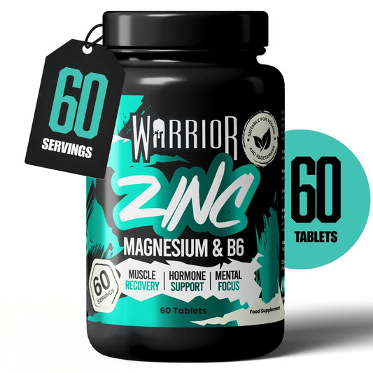 Warrior Zinc – Zinc, Magnesium & Vitamin B6 (60 Tablets) | Sleep, Recovery & Natural Hormone Support