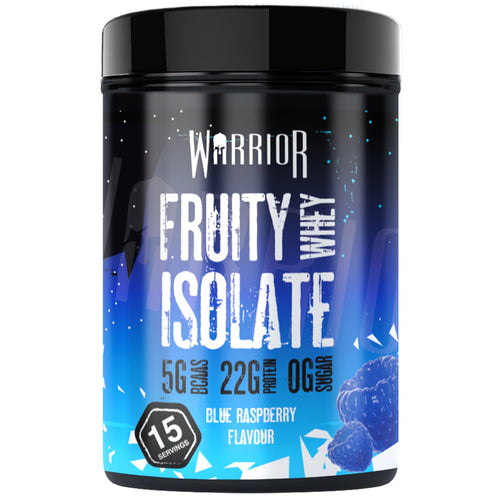 Warrior Clear Whey Protein Isolate 375g, Blue Raspberry flavour – 22g protein and 5g BCAAs per serving, 15 servings