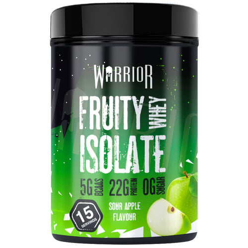 Warrior Clear Whey Protein Isolate 375g, Sour Apple flavour – 22g protein and 5g BCAAs per serving, 15 servings