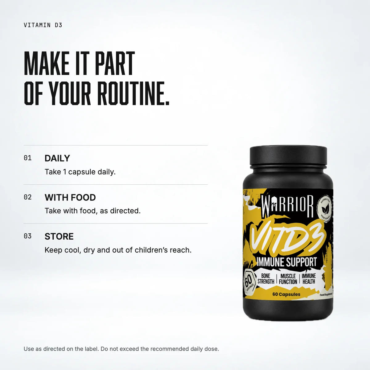 Warrior Vitamin D3 – 4000 IU (60 Capsules): when to take