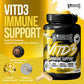 Warrior Vitamin D3 – 5000 IU (60 Tablets) | High Strength Immunity, Bone, Mood & Muscle Support