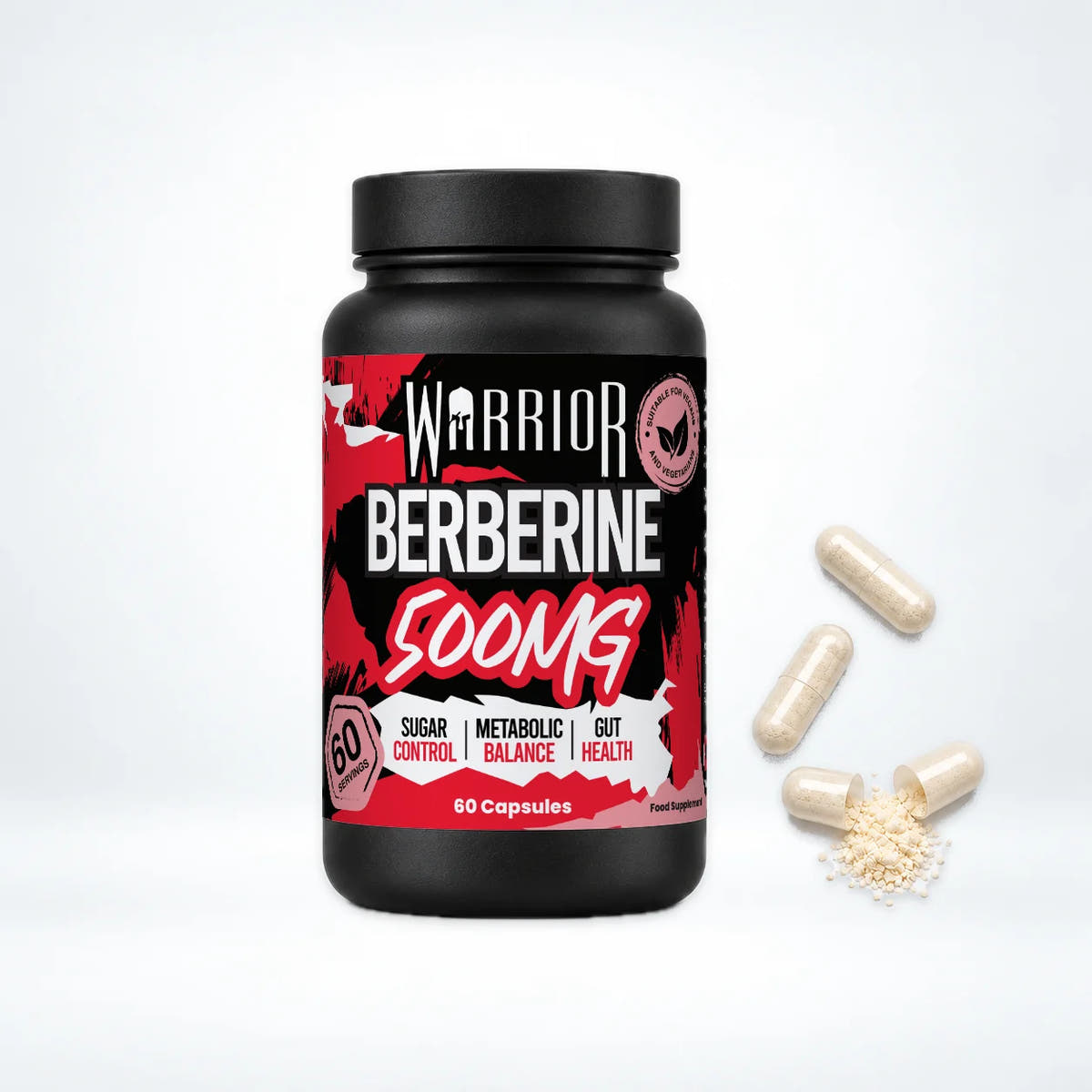 Warrior Berberine 500mg – 60 Vegan Capsules: pack shot