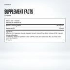 Warrior Berberine 500mg – 60 Vegan Capsules: supplement facts