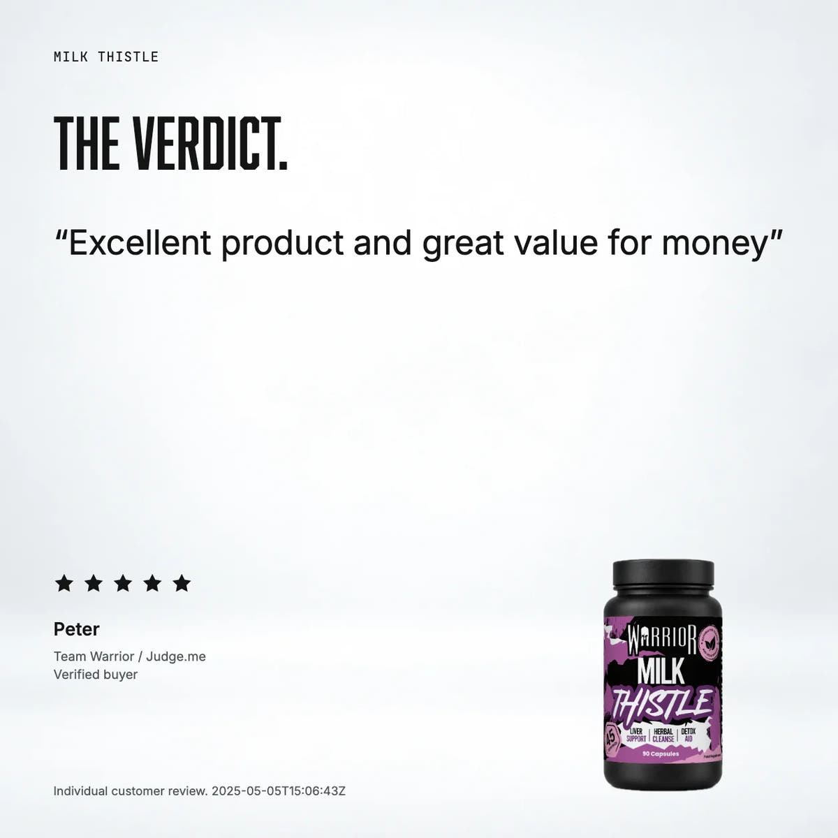 Warrior Milk Thistle: customer review