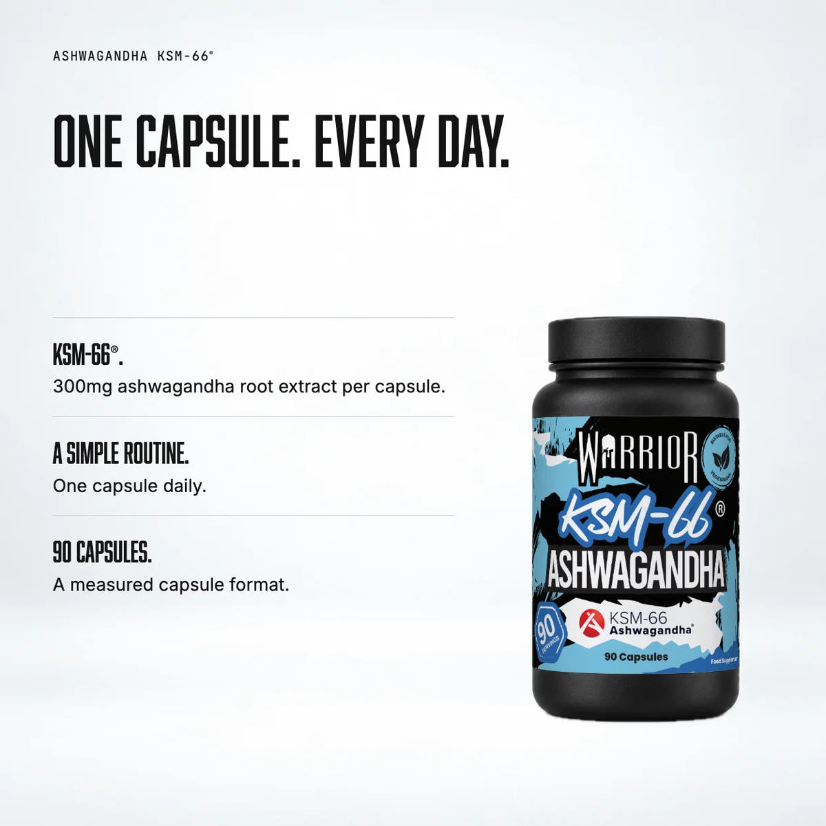 Warrior Ashwagandha KSM-66® 300mg – 90 Capsules: benefits