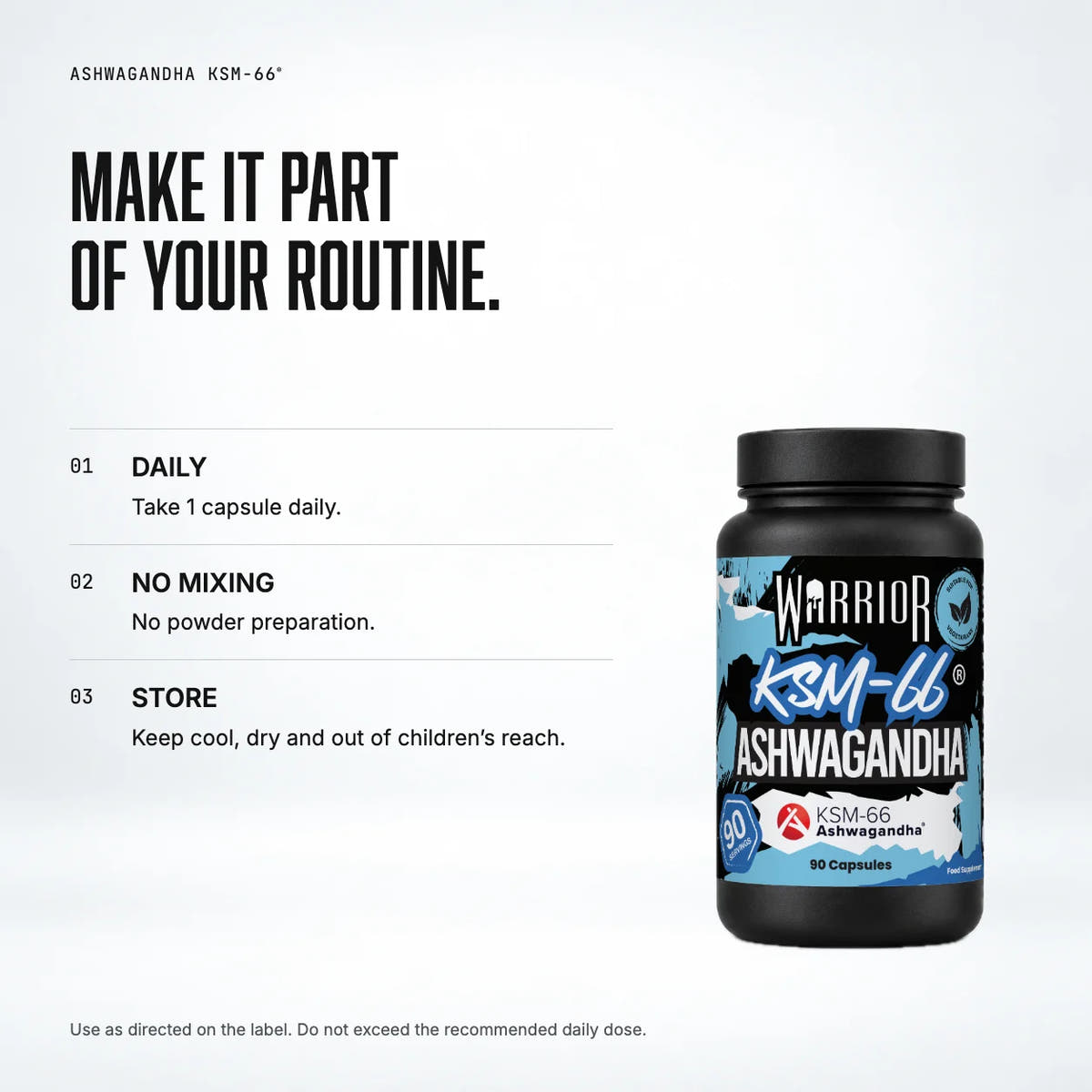 Warrior Ashwagandha KSM-66® 300mg – 90 Capsules: when to take