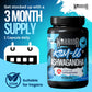 Warrior Ashwagandha 3-month supply graphic showing 1 capsule daily dosing with a suitable for vegans badge