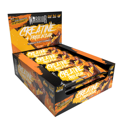 Warrior Creatine Protein Bars - 12 Bars - Strength + Muscle + Recovery