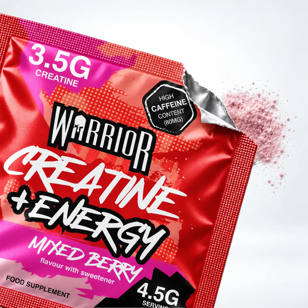 Warrior Creatine Plus Energy – 15 Sachet Pack (30 Servings), Mixed Berry: image