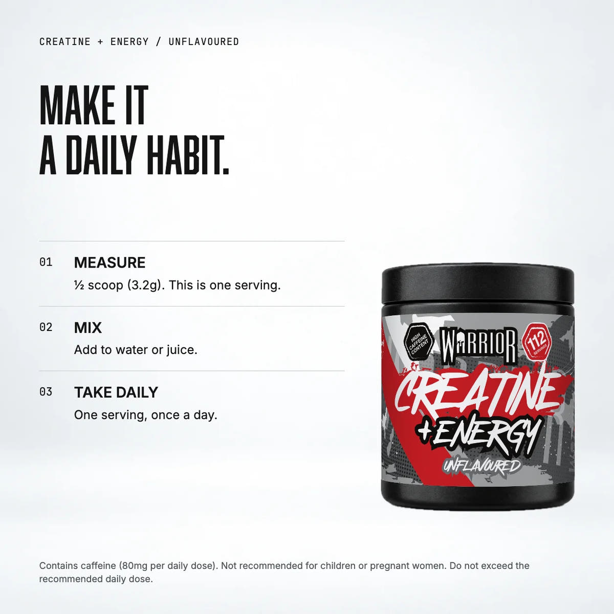 Warrior Creatine Plus Energy (Unflavoured), Unflavoured: when to take