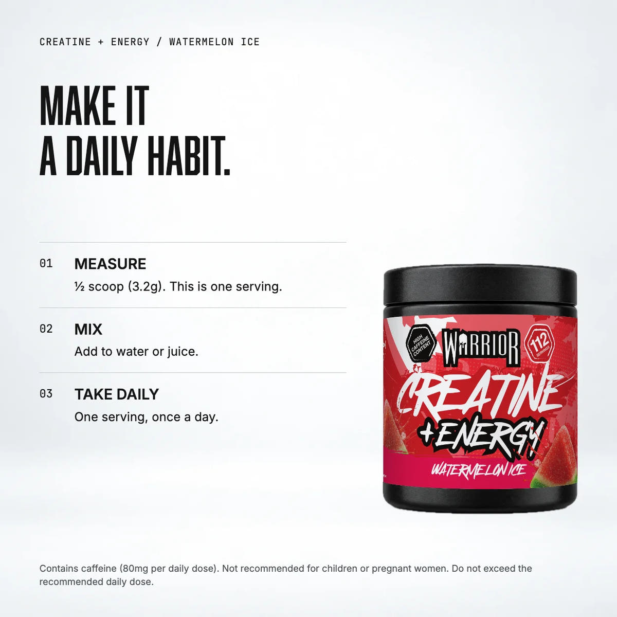 Warrior Creatine Plus Energy, Watermelon Ice: when to take