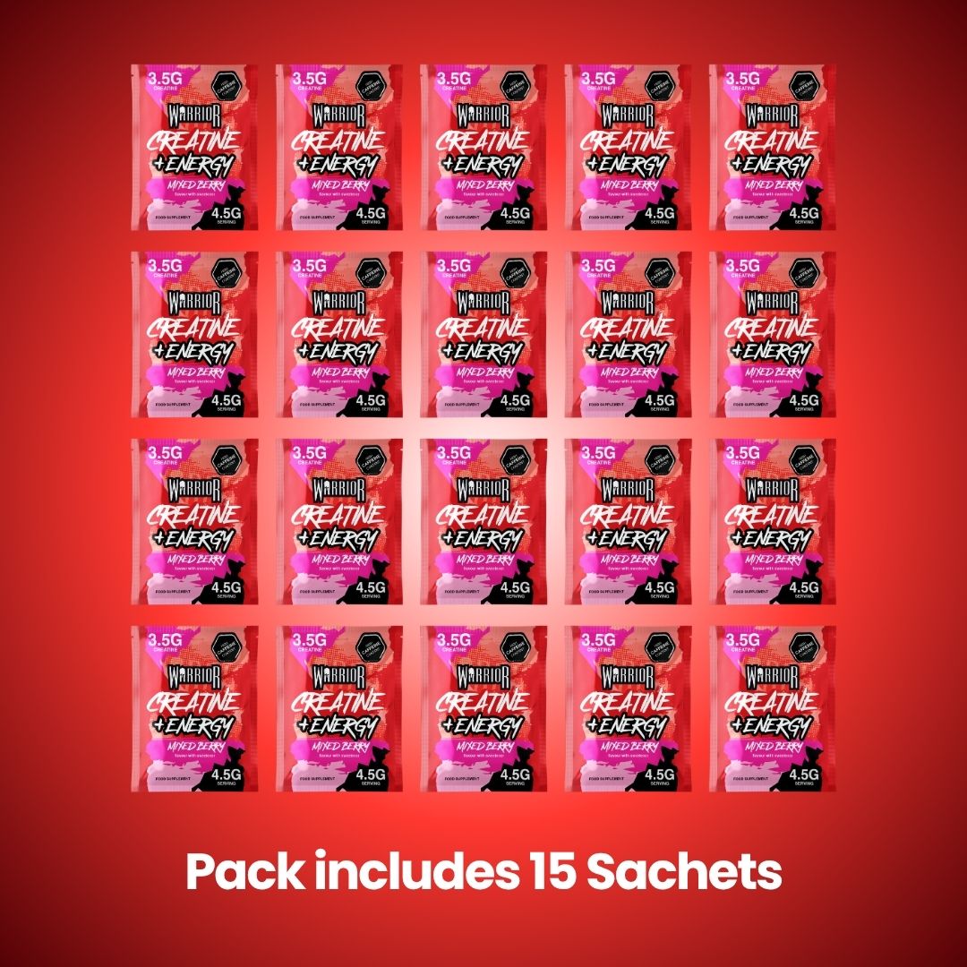 Warrior Creatine Plus Energy – 15 Sachet Pack (30 Servings)