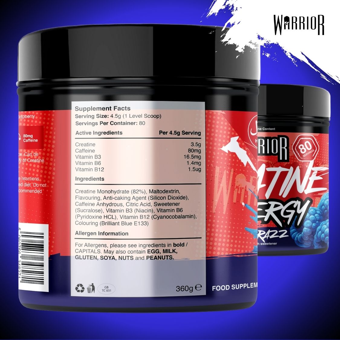 Warrior Creatine Plus Energy - 80 Servings