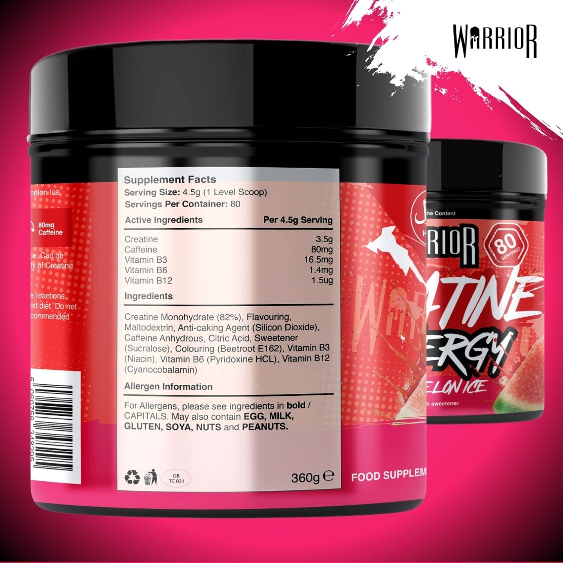 Warrior Creatine Plus Energy - 80 Servings