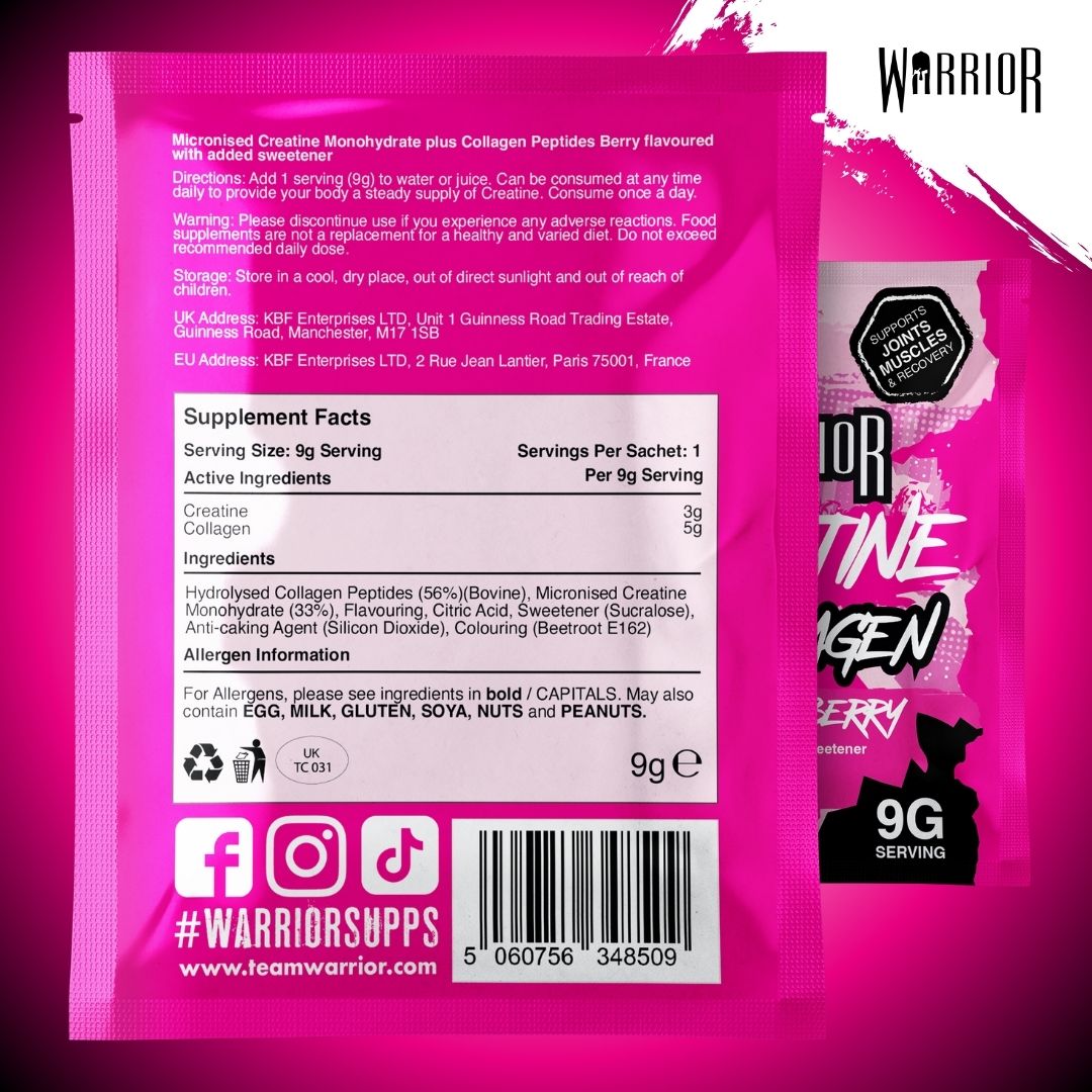 Warrior Creatine Plus Collagen – 15 Sachet Pack (30 Servings)