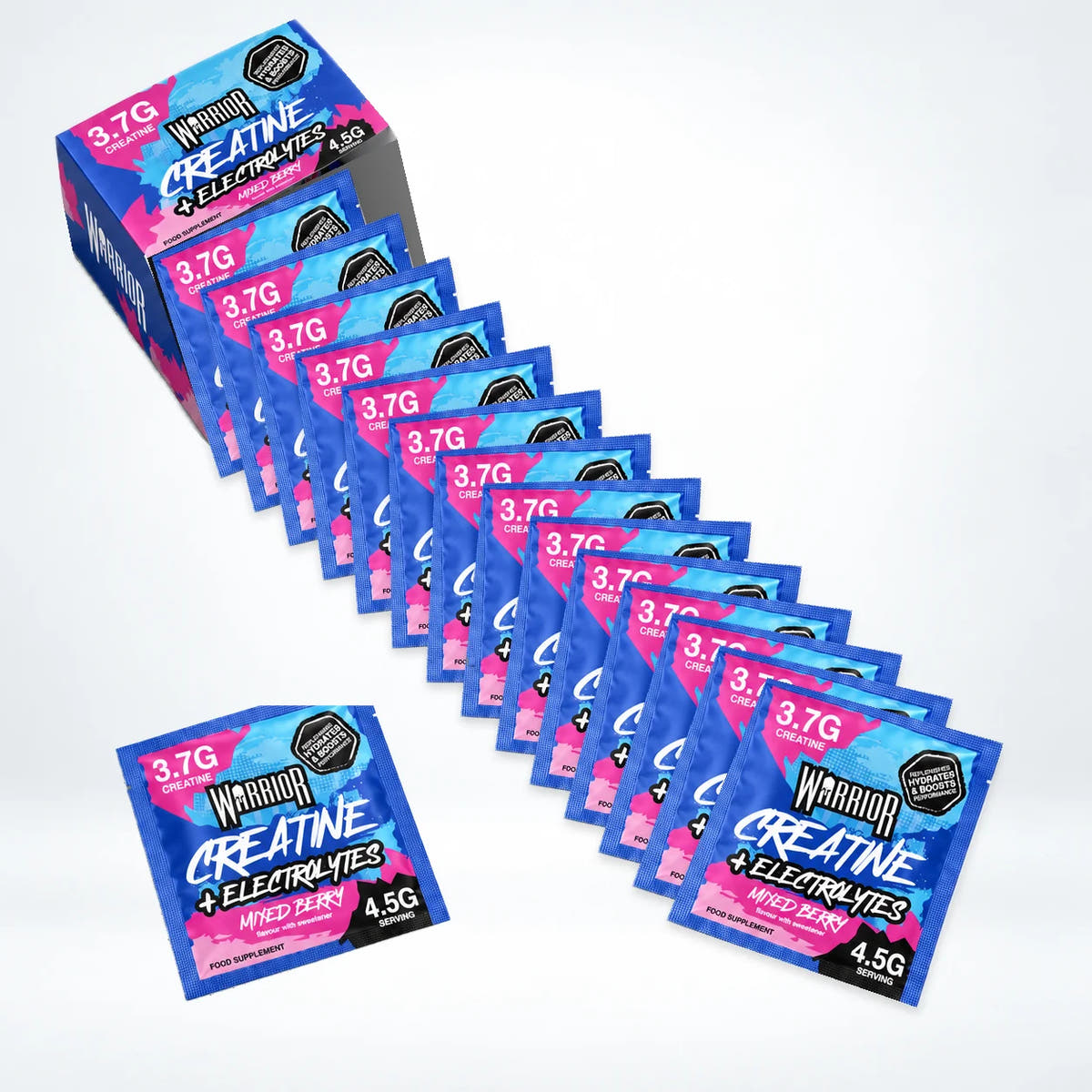 Warrior Creatine Plus Electrolytes – 15 Sachet Pack (30 Servings), Mixed Berry: image