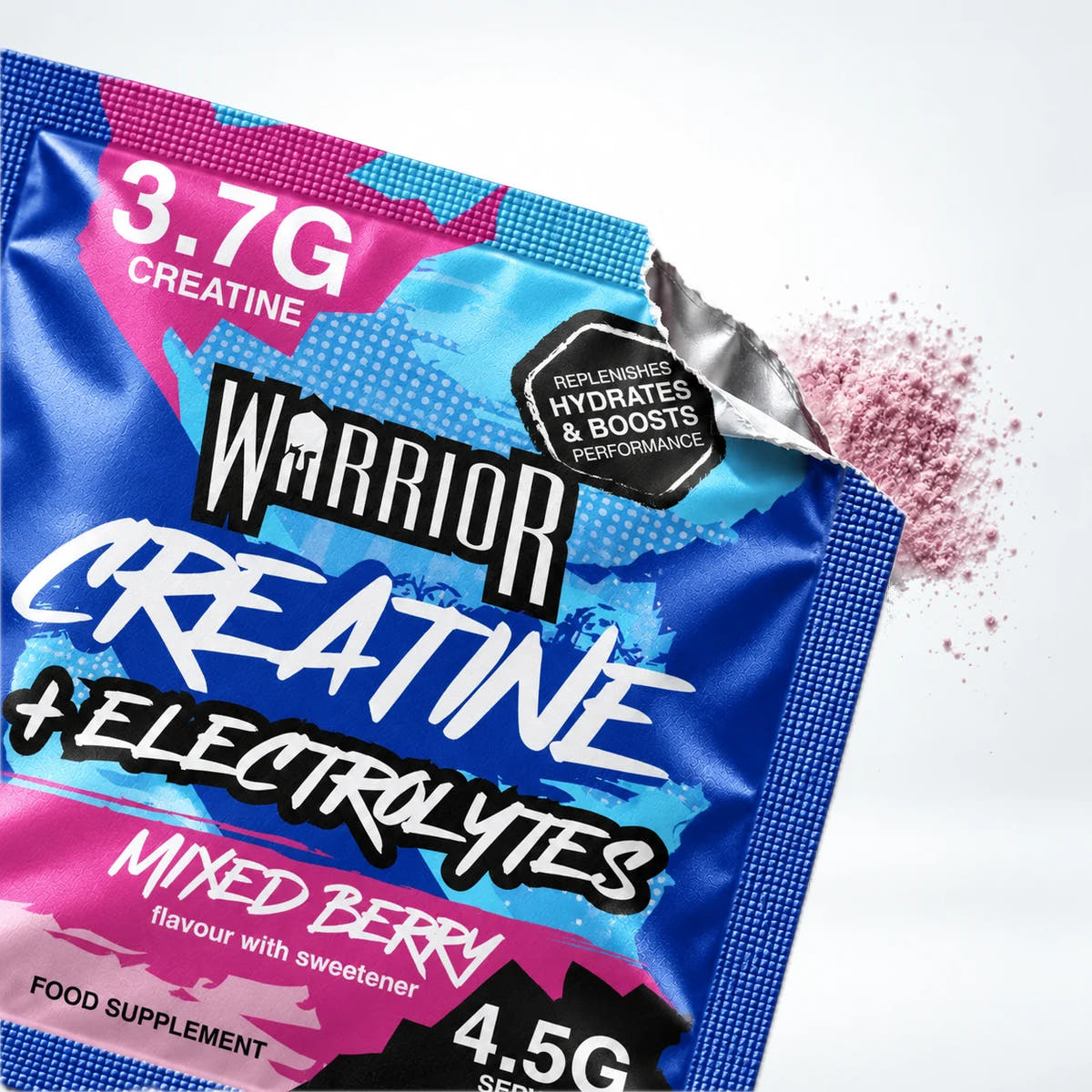 Warrior Creatine Plus Electrolytes – 15 Sachet Pack (30 Servings), Mixed Berry: image
