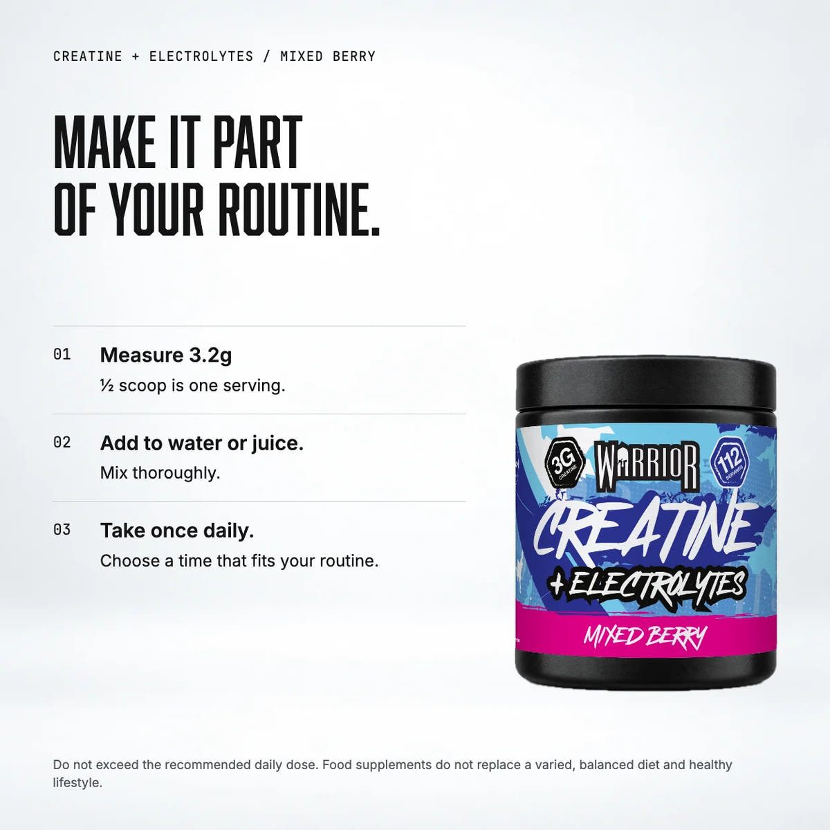 Warrior Creatine Plus Electrolytes, Mixed Berry: when to take