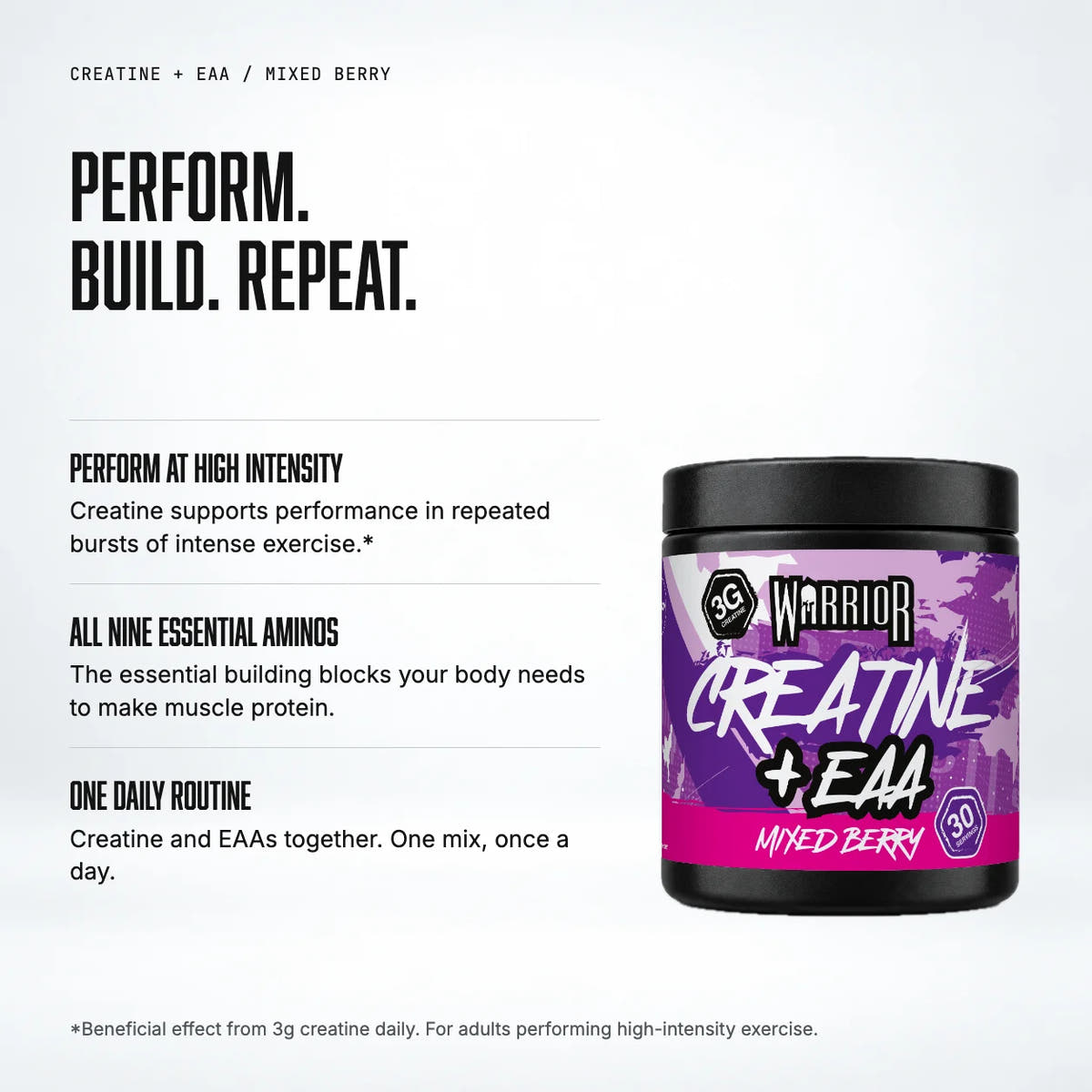 Warrior Creatine Plus EAA, Mixed Berry: benefits