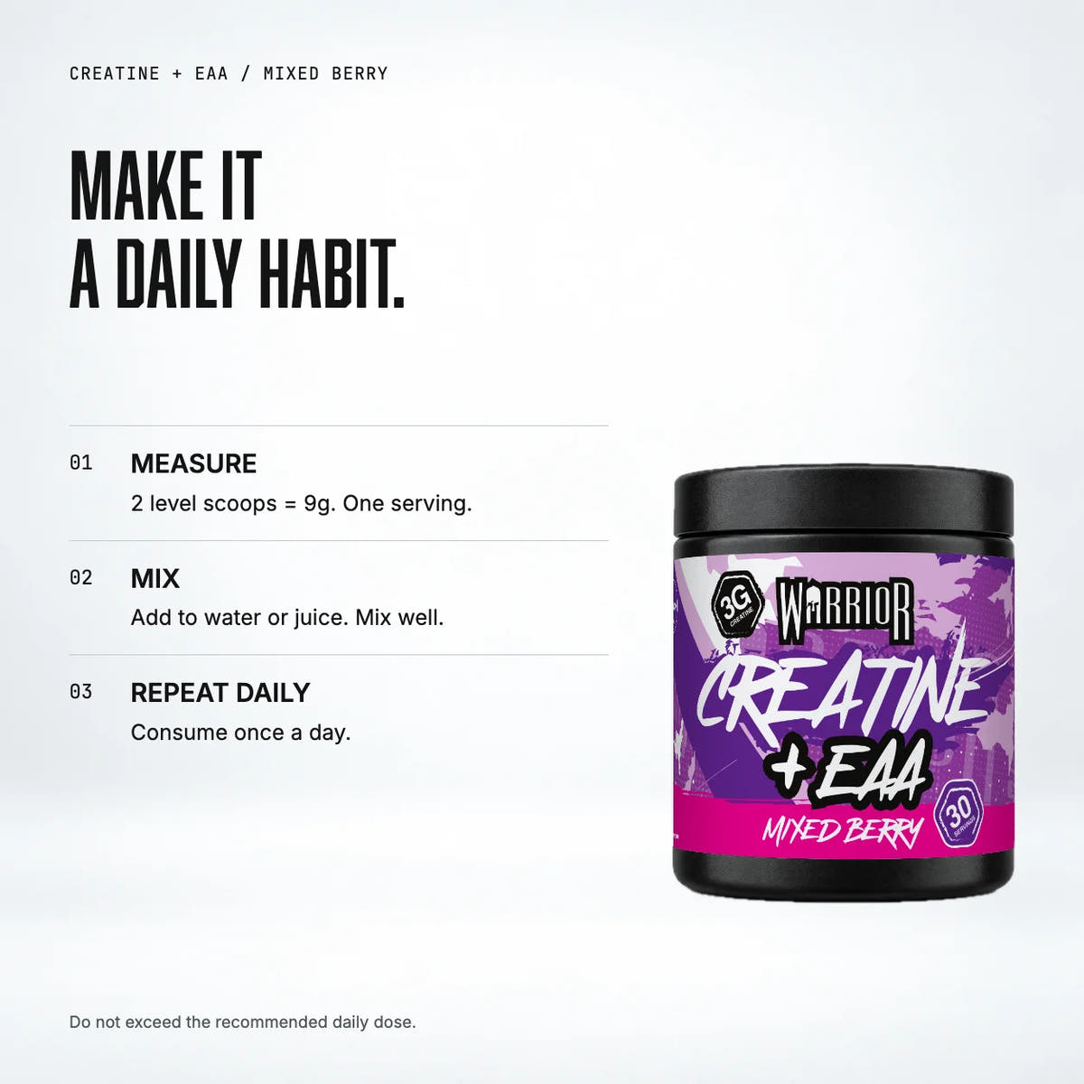 Warrior Creatine Plus EAA, Mixed Berry: when to take