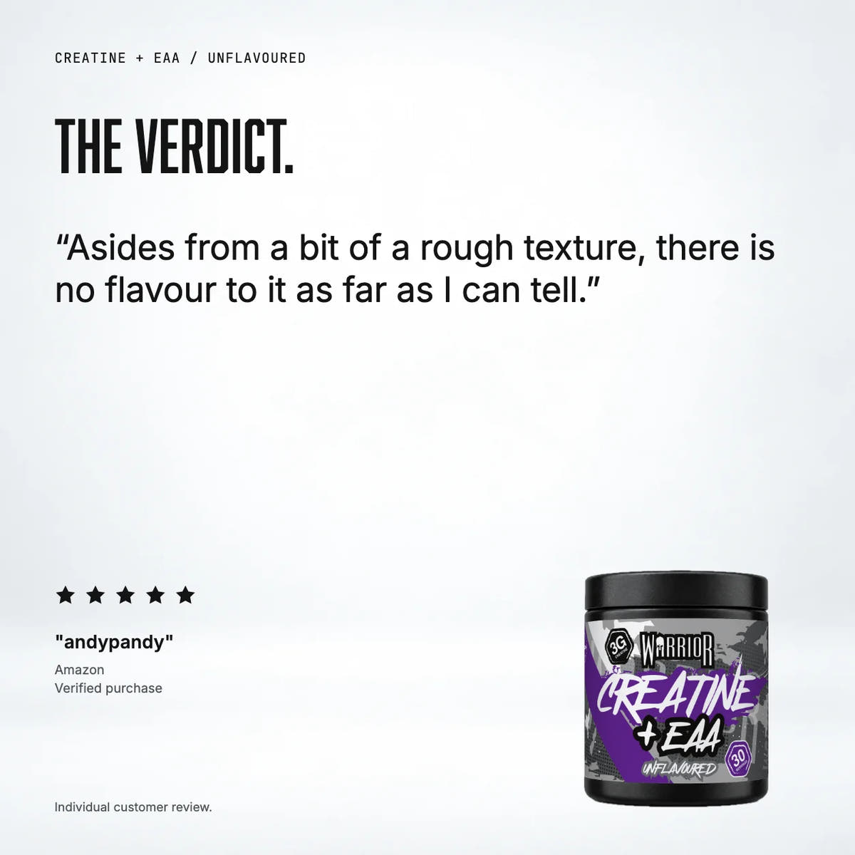Warrior Creatine Plus EAA (Unflavoured), Unflavoured: customer review
