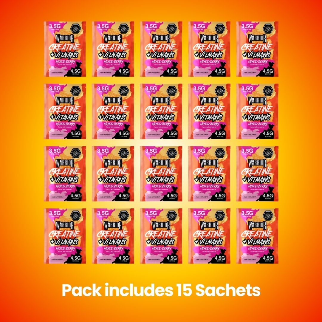 Warrior Creatine Plus Vitamins – 15 Sachet Pack (30 Servings)