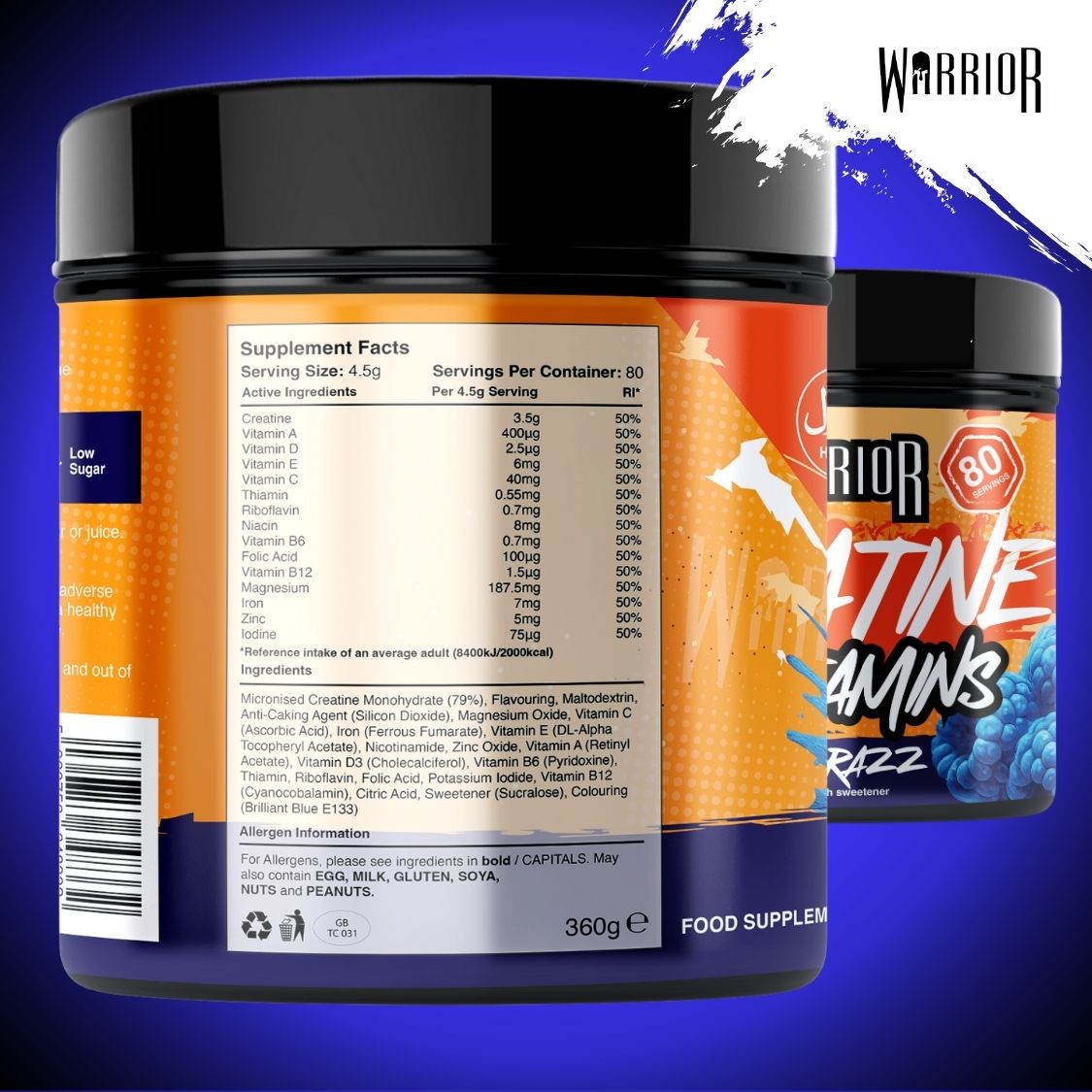 Warrior Creatine Plus Vitamins - 80 Servings