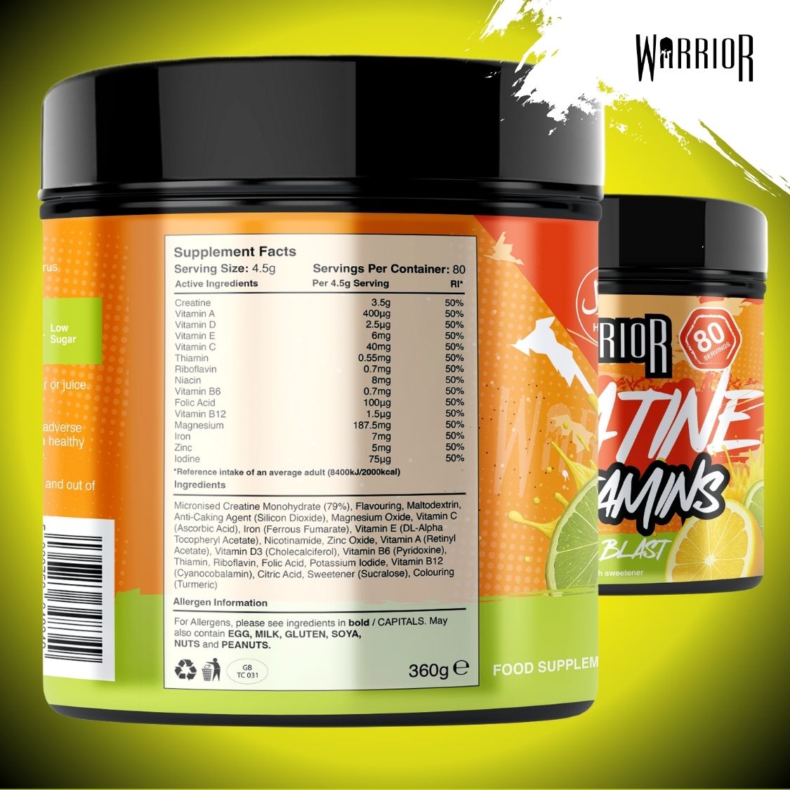 Warrior Creatine Plus Vitamins - 80 Servings