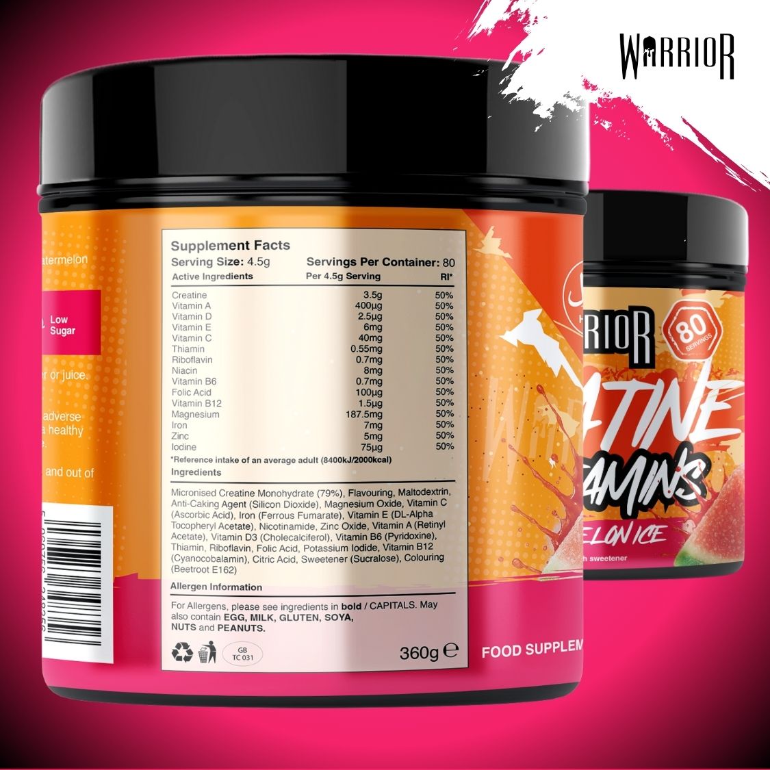Warrior Creatine Plus Vitamins - 80 Servings