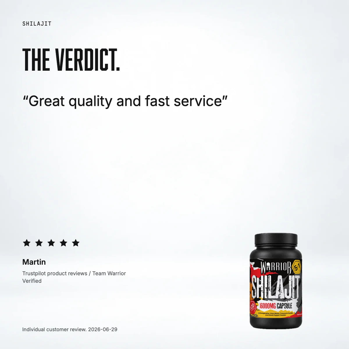 Warrior SHILAJIT: customer review