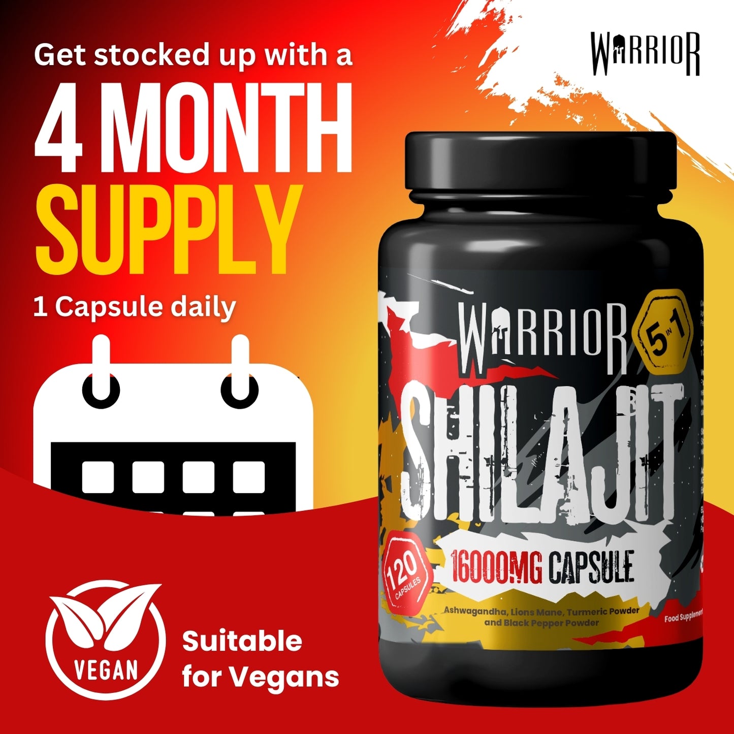 Warrior SHILAJIT Capsules - 120 Caps