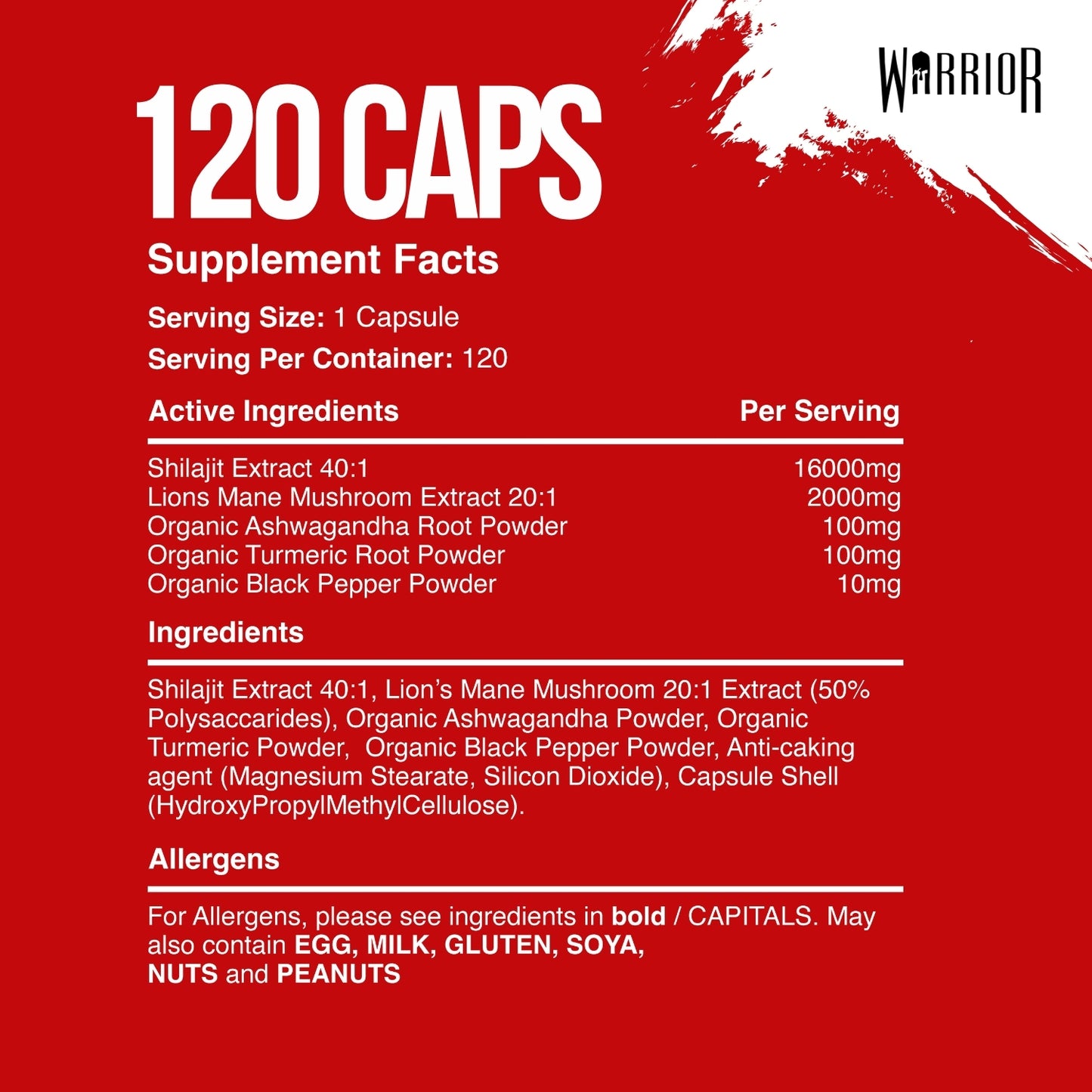 Warrior SHILAJIT Capsules - 120 Caps