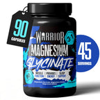 Warrior Magnesium Glycinate 3-in-1 tub, 90 capsules, 45 servings, muscle function and sleep support