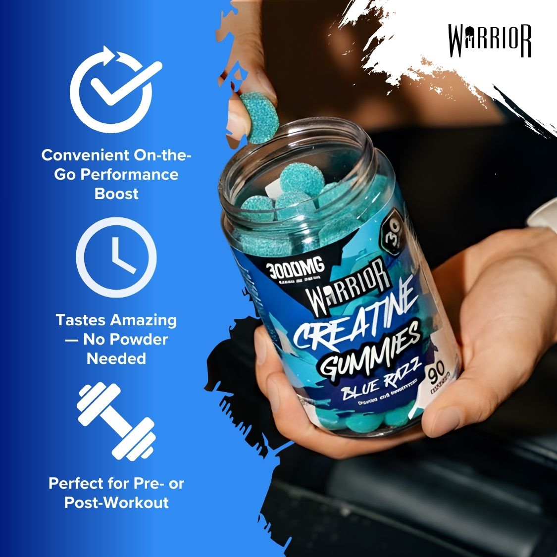 Warrior Creatine Monohydrate Gummies | 90 Gummies | 300mg