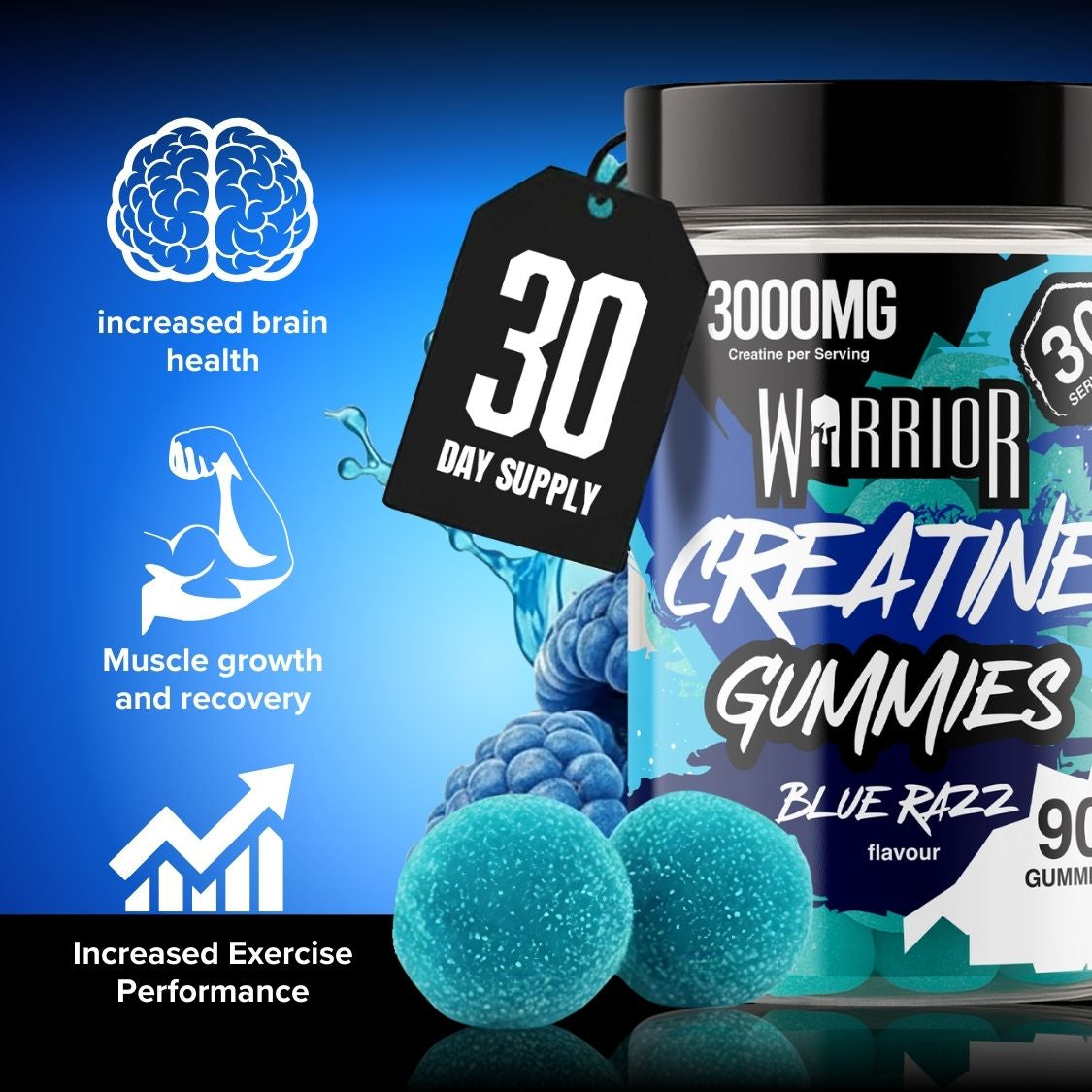 Warrior Creatine Monohydrate Gummies | 90 Gummies | 300mg