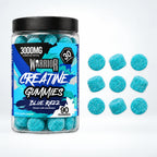 Warrior Creatine Gummies, Blue Razz: 90-gummy jar with gummies