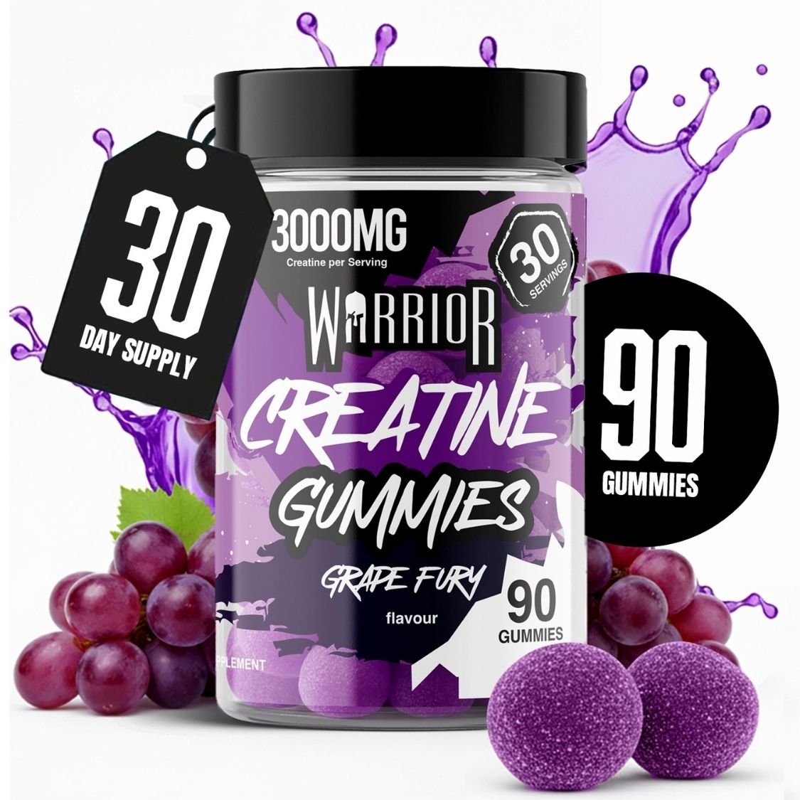 Warrior Creatine Monohydrate Gummies | 90 Gummies | 3000mg