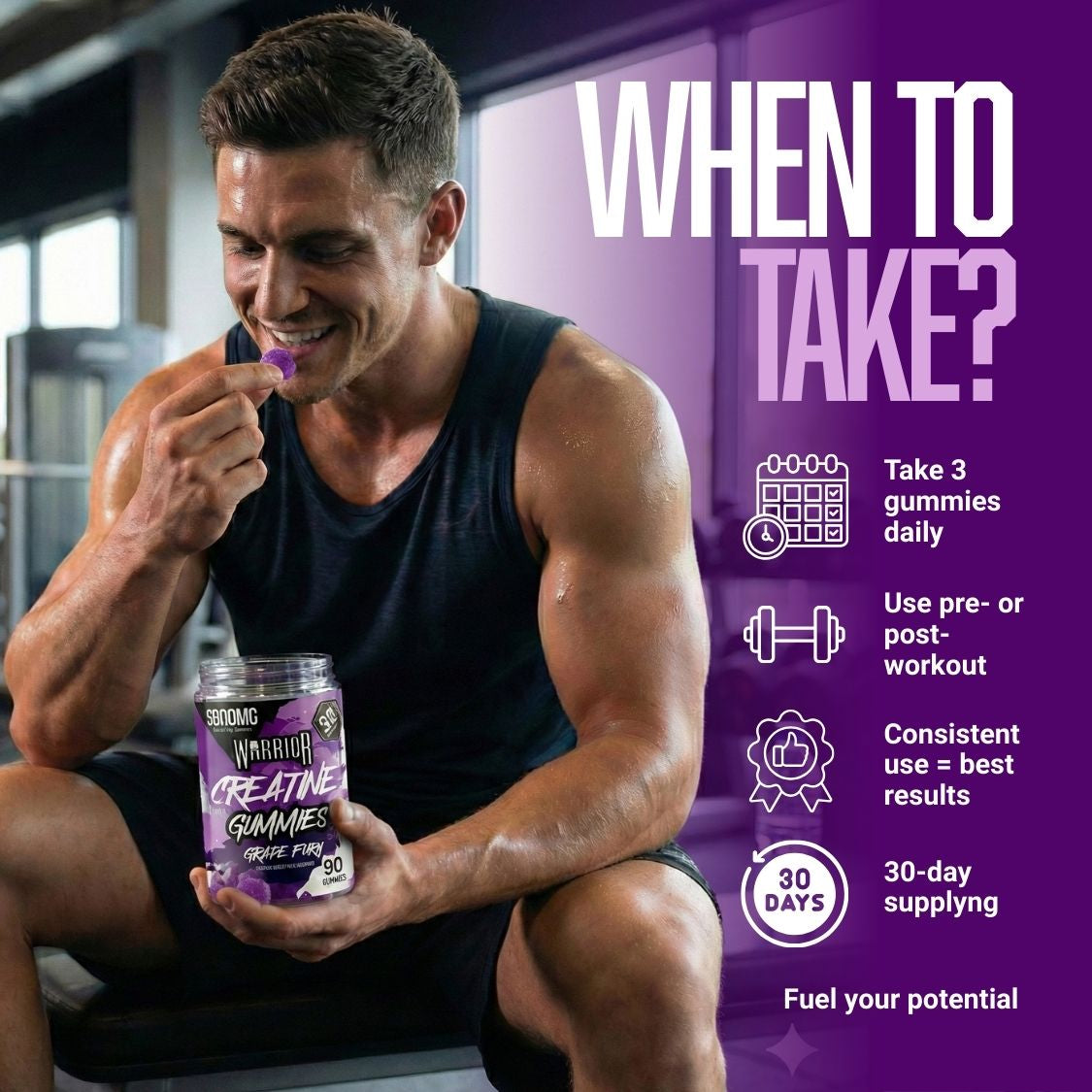 Warrior Creatine Monohydrate Gummies | 90 Gummies | 300mg