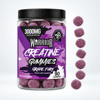 Warrior Creatine Monohydrate Gummies – 3000mg – 90 Gummies (Lab Tested), Grape Fury: pack shot