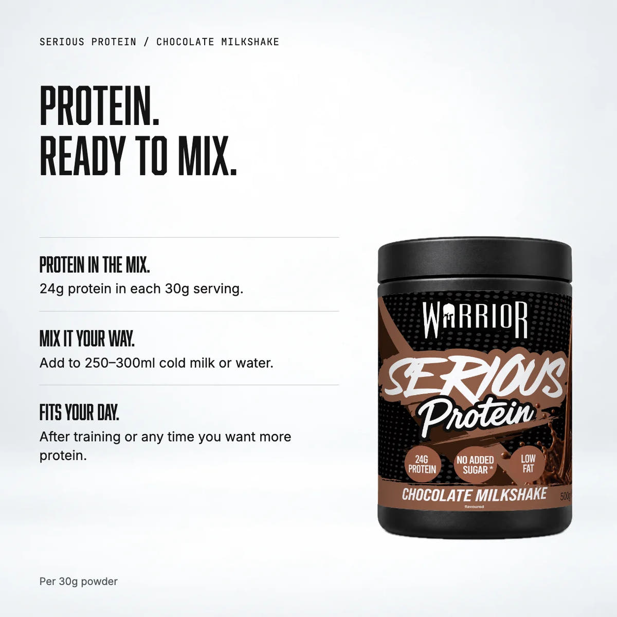 Warrior Serious Protein, Chocolate Milkshake: benefits