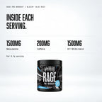 Warrior Rage Pre-Workout Powder, Blazin' Blue Razz: macro callout