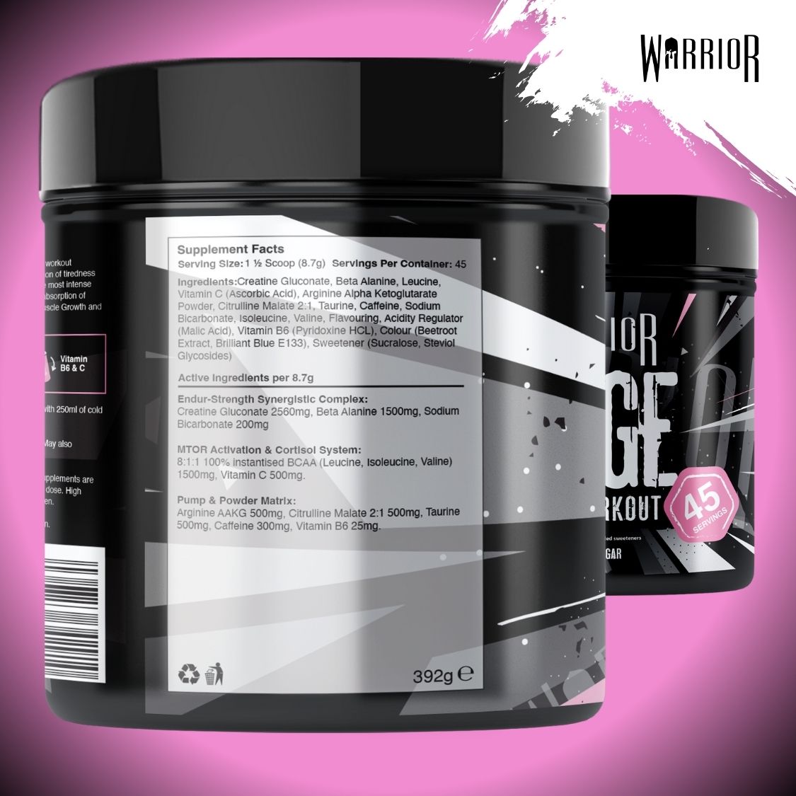 Warrior Rage Pre-Workout Powder - 392g (45 Servings)