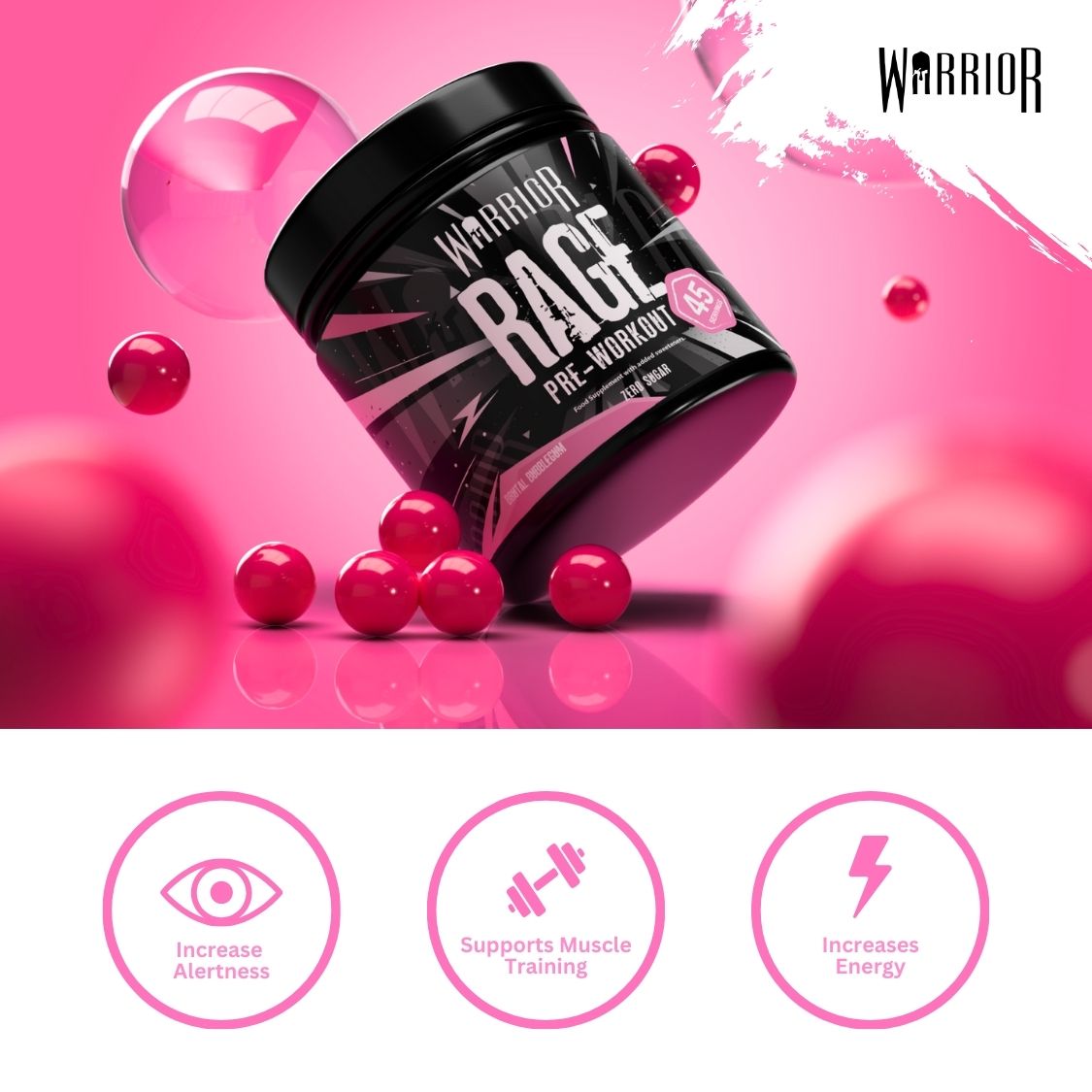 Warrior Rage Pre-Workout Powder - 392g (45 Servings)