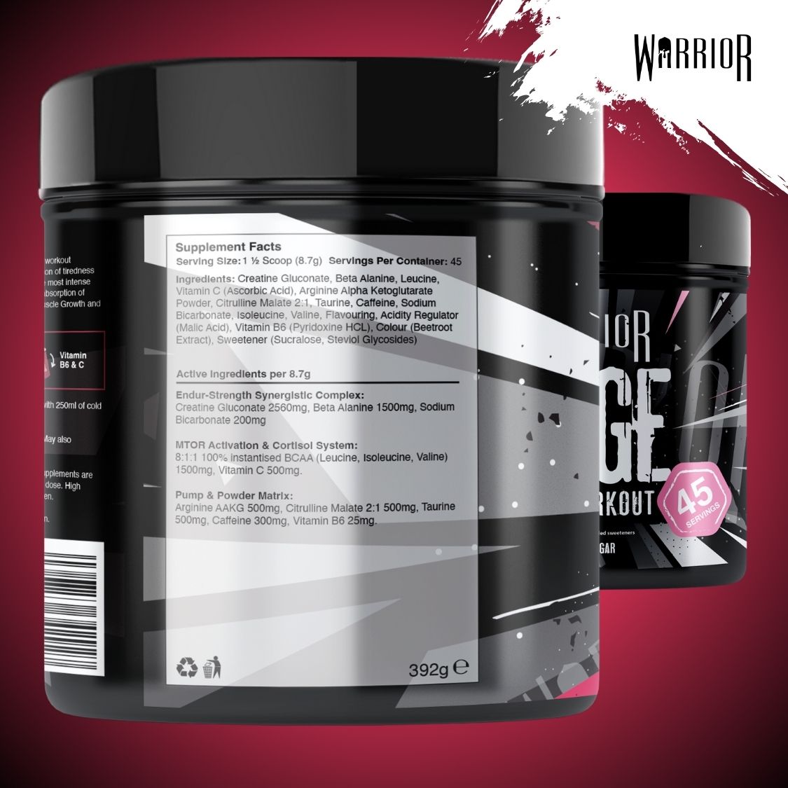 Warrior Rage Pre-Workout Powder - 392g (45 Servings)