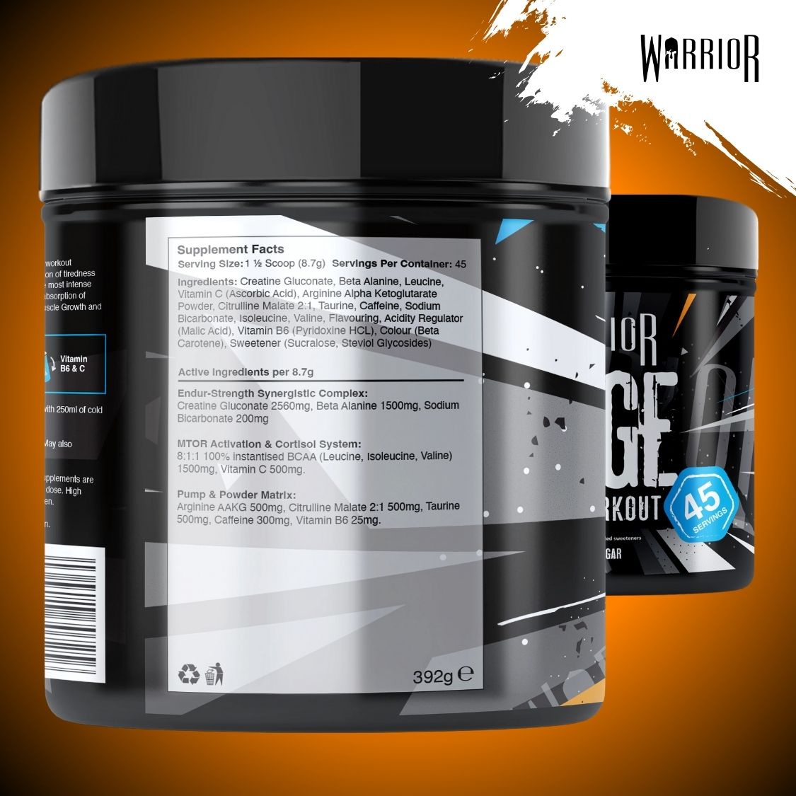 Warrior Rage Pre-Workout Powder - 392g (45 Servings)